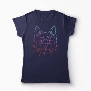 Tricou Cat Colors - Femei-Bleumarin