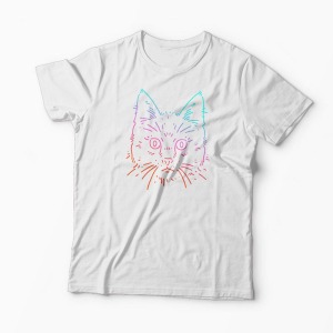 Tricou Cat Colors - Bărbați-Alb