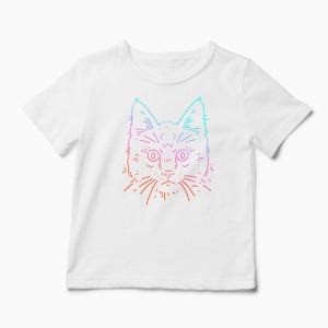 Tricou Cat Colors - Copii-Alb