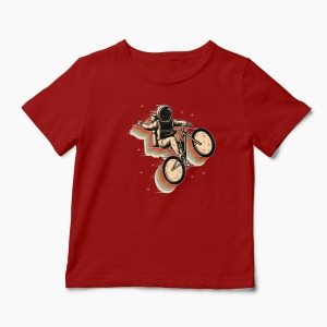 Tricou Ciclism Spațiu - Copii-Roșu