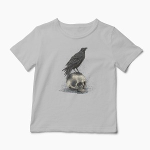 Tricou Cioară Craniu - Copii-Gri