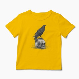 Tricou Cioară Craniu - Copii-Galben