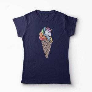 Tricou Con de Unicorn - Femei-Bleumarin