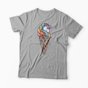 Tricou Con de Unicorn - Bărbați-Gri