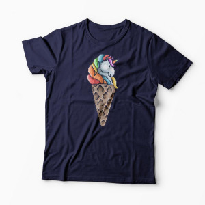 Tricou Con de Unicorn - Bărbați-Bleumarin