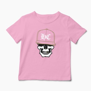 Tricou Craniu Hip-Hop Hardcore - Copii-Roz