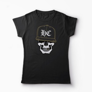 Tricou Craniu Hip-Hop Hardcore - Femei-Negru
