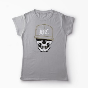 Tricou Craniu Hip-Hop Hardcore - Femei-Gri