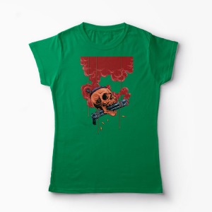 Tricou Craniu Shotgun - Femei-Verde