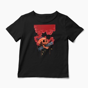 Tricou Craniu Shotgun - Copii-Negru