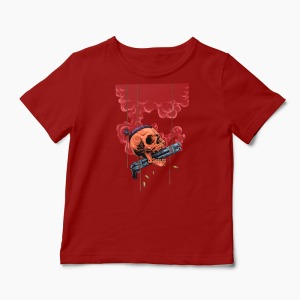 Tricou Craniu Shotgun - Copii-Roșu
