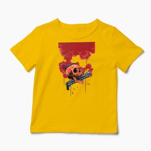Tricou Craniu Shotgun - Copii-Galben