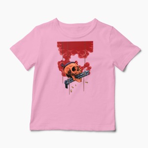 Tricou Craniu Shotgun - Copii-Roz