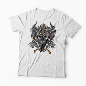 Tricou Craniu Valhalla  - Bărbați-Alb