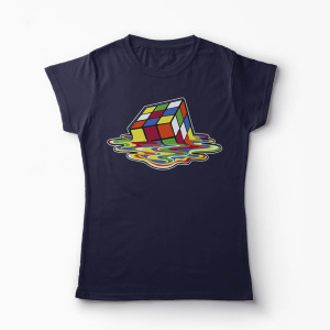 Tricou Cubul lui Rubik - Femei-Bleumarin