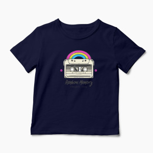 Tricou Curcubeu Casetă Audio Retro - Copii-Bleumarin