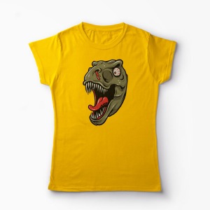 Tricou Dinozaur T-Rex Înfricoșător - Femei-Galben