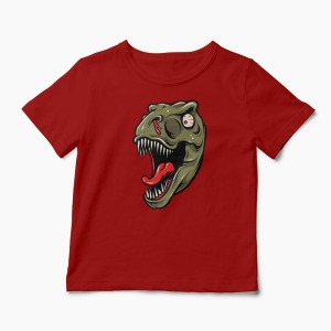 Tricou Dinozaur T-Rex Înfricoșător - Copii-Roșu