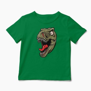 Tricou Dinozaur T-Rex Înfricoșător - Copii-Verde