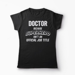 Tricou Doctor - Superhero - Femei-Negru