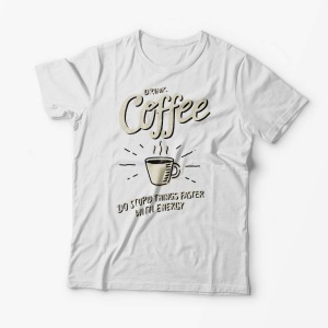 Tricou Drink Coffee - Bărbați-Alb
