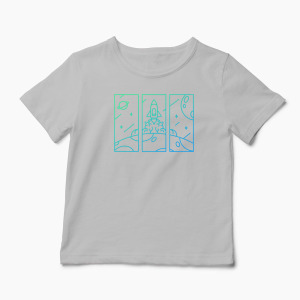 Tricou Explorator Navă Spațială - Copii-Gri