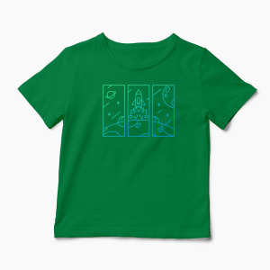 Tricou Explorator Navă Spațială - Copii-Verde
