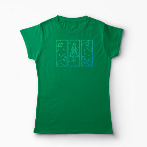 Tricou Explorator Navă Spațială - Femei-Verde