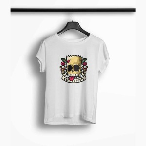 Tricou Femei Personalizat Bart Eat My Shorts - Femei-Alb