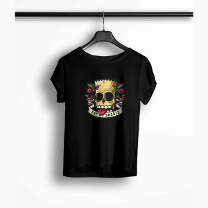 Tricou Femei Personalizat Bart Eat My Shorts - Femei-Negru