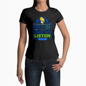 Tricou Femei Personalizat Citat Homer Simpson - Femei-Negru
