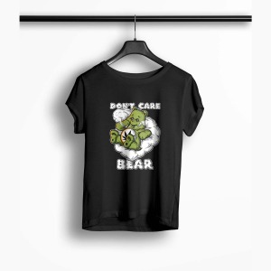 Tricou Femei Personalizat Don't Care Bear - Femei-Negru
