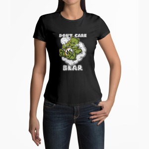 Tricou Femei Personalizat Don't Care Bear - Femei-Negru