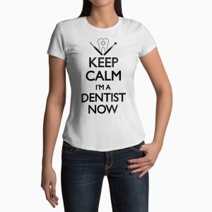 Tricou Femei Personalizat Keep Calm I'm A Dentist Now - Femei-Alb