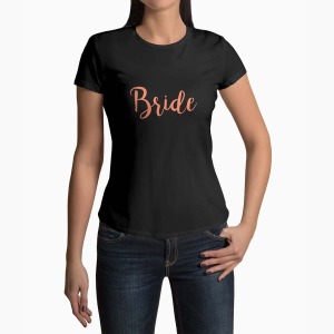 Tricou Personalizat Mireasa Bride - Femei-Negru