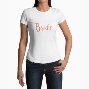 Tricou Personalizat Mireasa Bride - Femei-Alb