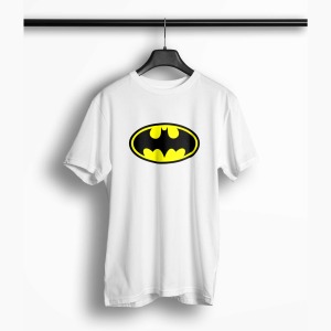 Tricou Personalizat Batman Logo - Bărbați-Alb