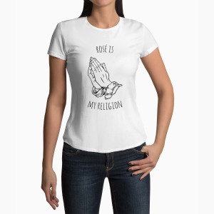 Tricou Femei Personalizat Rose Is My Religion - Femei-Alb