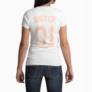 Tricou Femei Personalizat Sister 01 - Femei-Alb