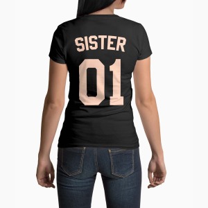Tricou Femei Personalizat Sister 01 - Femei-Negru