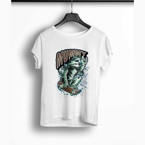 Tricou Femei Personalizat Skateboard Mummy Return - Femei-Alb