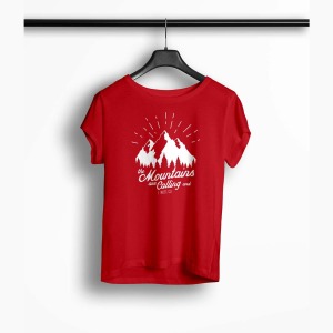 Tricou Femei Personalizat The Mountains Are Calling and I Must Go - Femei-Rosu