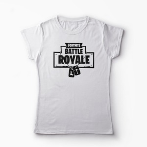 Tricou Fortnite Dog Tag - Femei-Alb