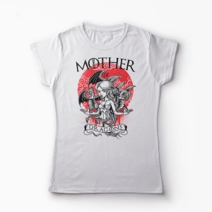Tricou Game of Thrones - Mother of Dragons - Femei-Alb