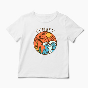 Tricou Grafic Ocean Sezon Vară - Copii-Alb