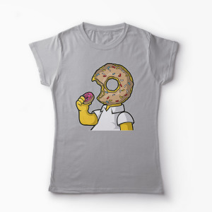 Tricou Homer Love Donut - Femei-Gri