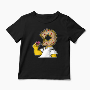 Tricou Homer Love Donut - Copii-Negru