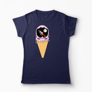 Tricou Înghețată Astronaut - Femei-Bleumarin