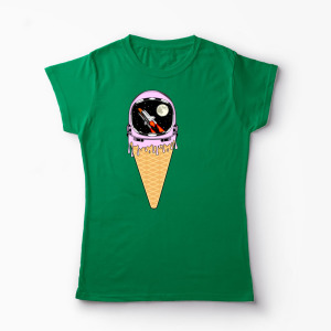 Tricou Înghețată Astronaut - Femei-Verde