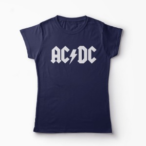Tricou Logo AC /DC - Femei-Bleumarin